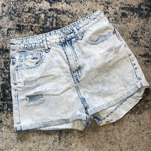 High waisted jean shorts